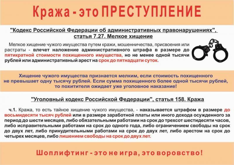 Ответственность подростков за мелкое хищение
